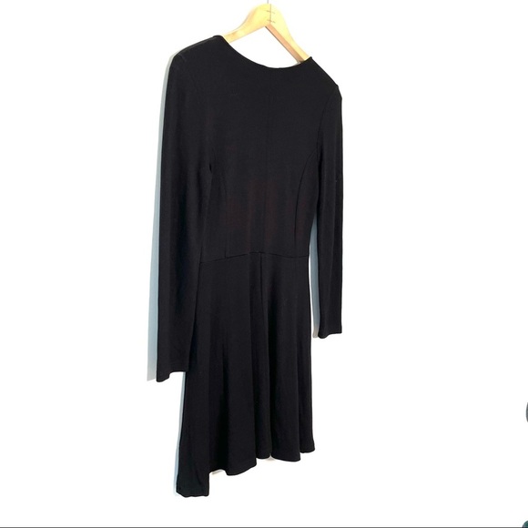 Venus | Faux Leather Long Sleeve A-Line Dress - Picture 6 of 8